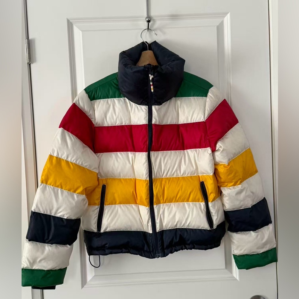 HBC STRIPES Colorblock Down Puffer Jacket